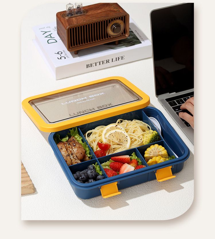 Lunch Box with Compartment Office Worker Light Portable Child Separate Meal Box Kitchen Dining Storage Travel To-Go Food Containers