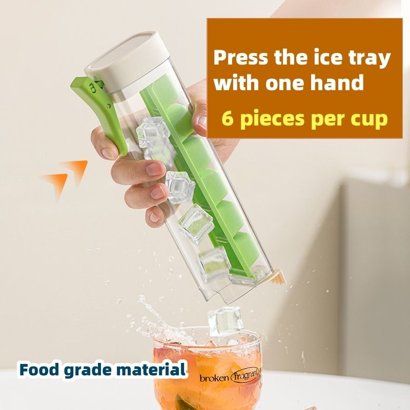 2 PCS Ice-making box One handed press ice tray, household 6-compartment small ice tray CRRSHOP refrigerator made ice cubes, food grade press ice cubes