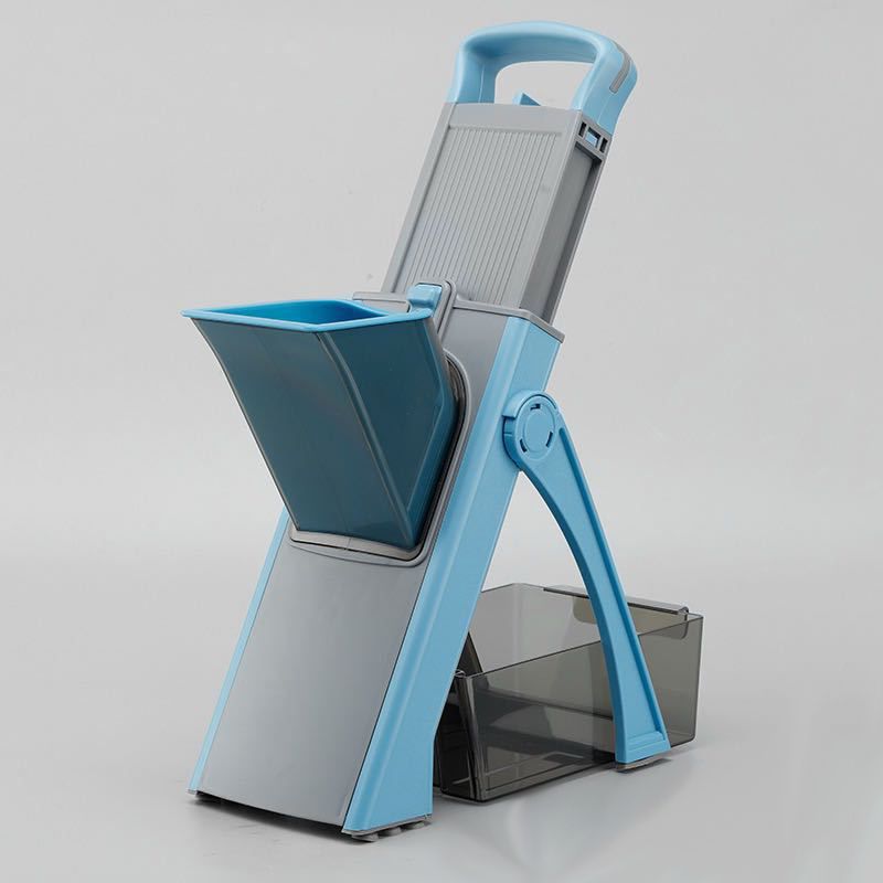 ONCE FOR ALL Upgrade Safe Mandoline Slicer Plus, Biger Size, Adjustable Vegetable Food Chopper Potato Fries Cutter, Detachable Blade, Kitchen Chopping Artifact, Gift (SkyBlue)Blue