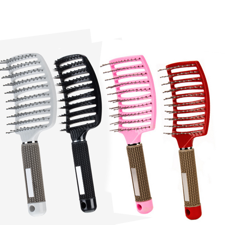 S9012 Large Curved Comb Paddle Hair Brush Massage Comb Styling Comb Wide-Tooth Comb Fluffy Ribs for Thick Thin Curly Tangled Hair Women Men