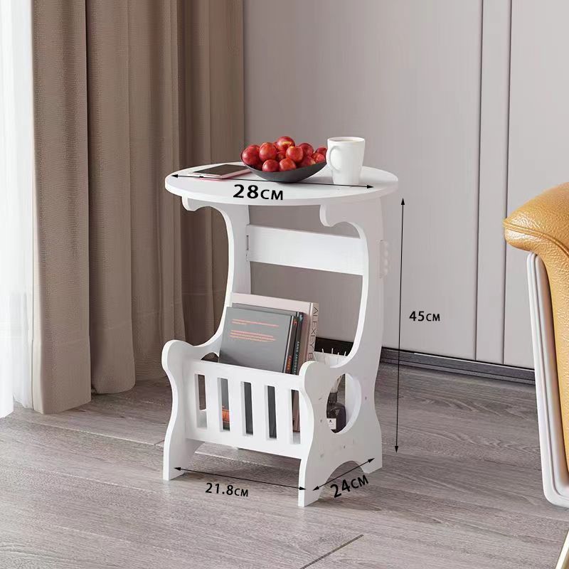 Modern PVC small round table, coffee table balcony, mini table, minimalist bedside table in living room, coffee table CRRSHOP Storage Rack free shipping