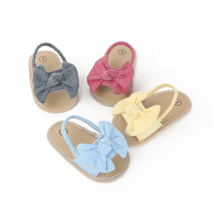 J11 0-18M Summer Newborn Baby Girls Boys Sandals Shoes Butterfly Flat With Heel Soft Cork Shoes