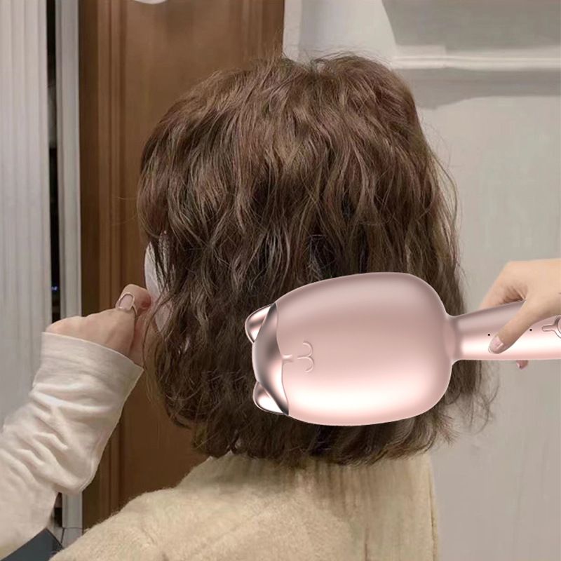 32mm Cat Paw Egg Roll Curling Wand Negative Ion Water Ripple Hair Straightener Fluffy Lazy Hair Curler for Women Hairstyle Styling   Equipped with adapter sockets