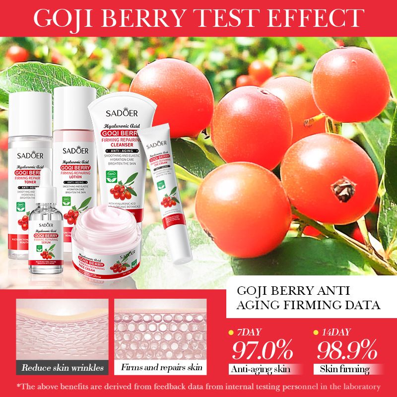 SADOER Goji Berry Anti Wrinkle, Firming and Repairing Set in English, Moisturizing Skincare Product Set