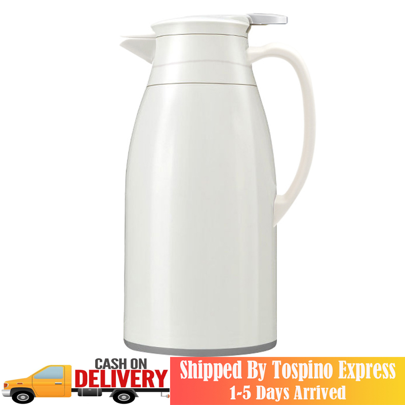 2L Glass Lined Thermal Carafe Double Walled Vacuum Flask Keeping Hot 24 Hour Heat Retention Tea Pot with Lid BPA Free