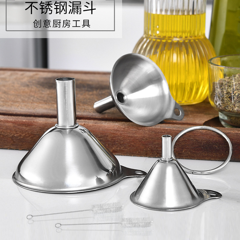LD331 Mini Small Mouth Funnel Stainless Steel Filling Hip Flask Beer Liquid Oil Kitchen Gadget Spice Wine Flask Filter Funnel