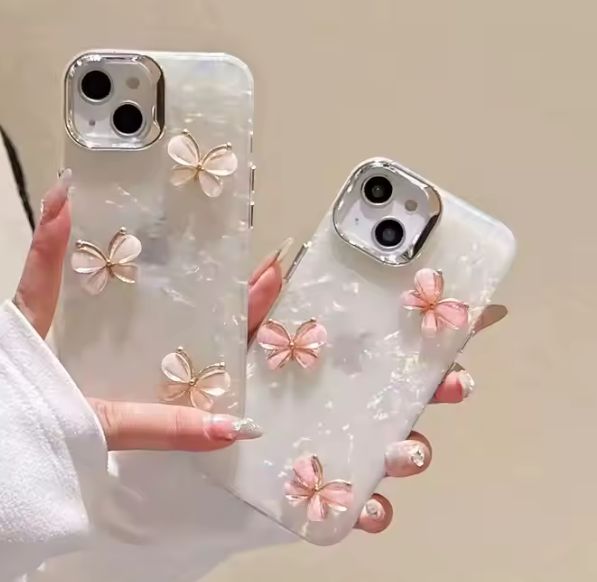 Glitter Pearly-Lustre Translucent Shell Pattern Case For iPhone 