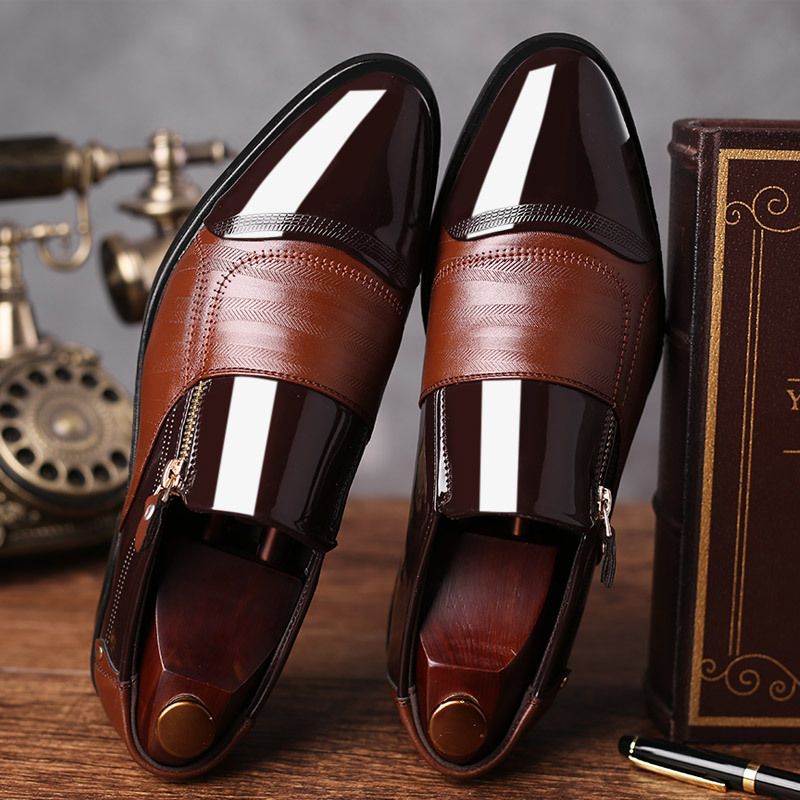 New large size men's business dress shoes pointed men's shoes a slip-on casual lazy shoes 8809