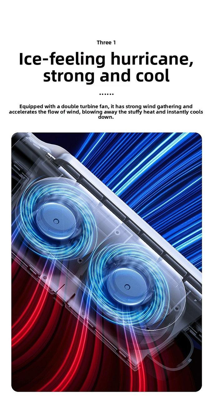 2025 creative new product car seat fan, USB plug-in bladeless rear pillow cooling back seat fan for car.