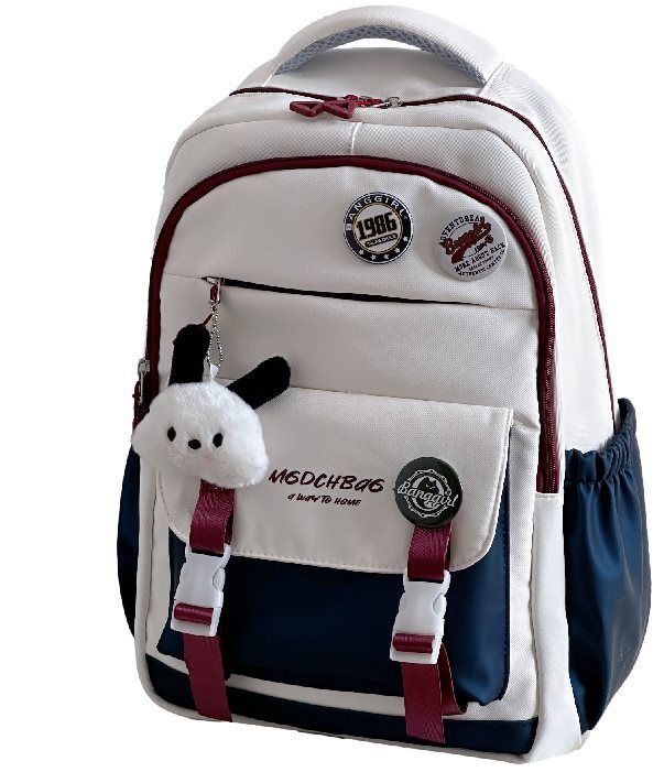 Japanese Ins workwear backpack for girls, high school students, middle school students, large capacity contrasting color backpacks, travel backpacks for boys