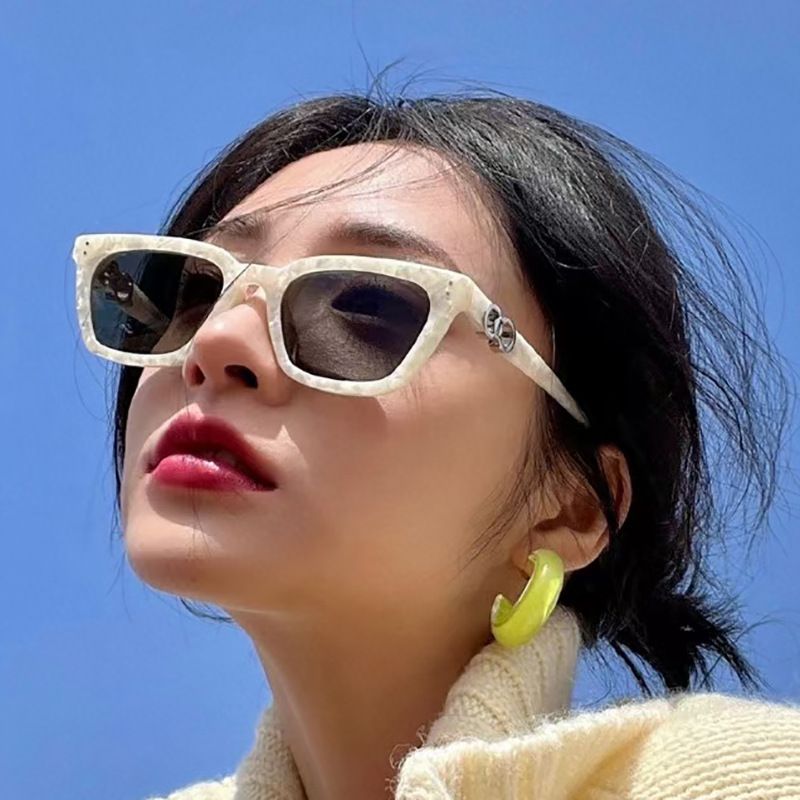 18124 Men's and Women's Simple Square-Frame Sunglasses Casual Sunscreen Sunglasses