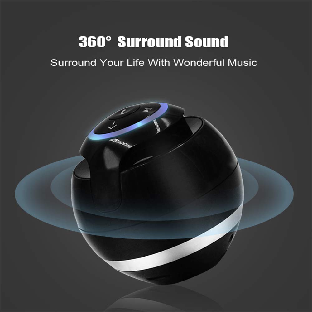 Wireless Bluetooth Speaker Ball Post TF FM Radio MP3 - Black