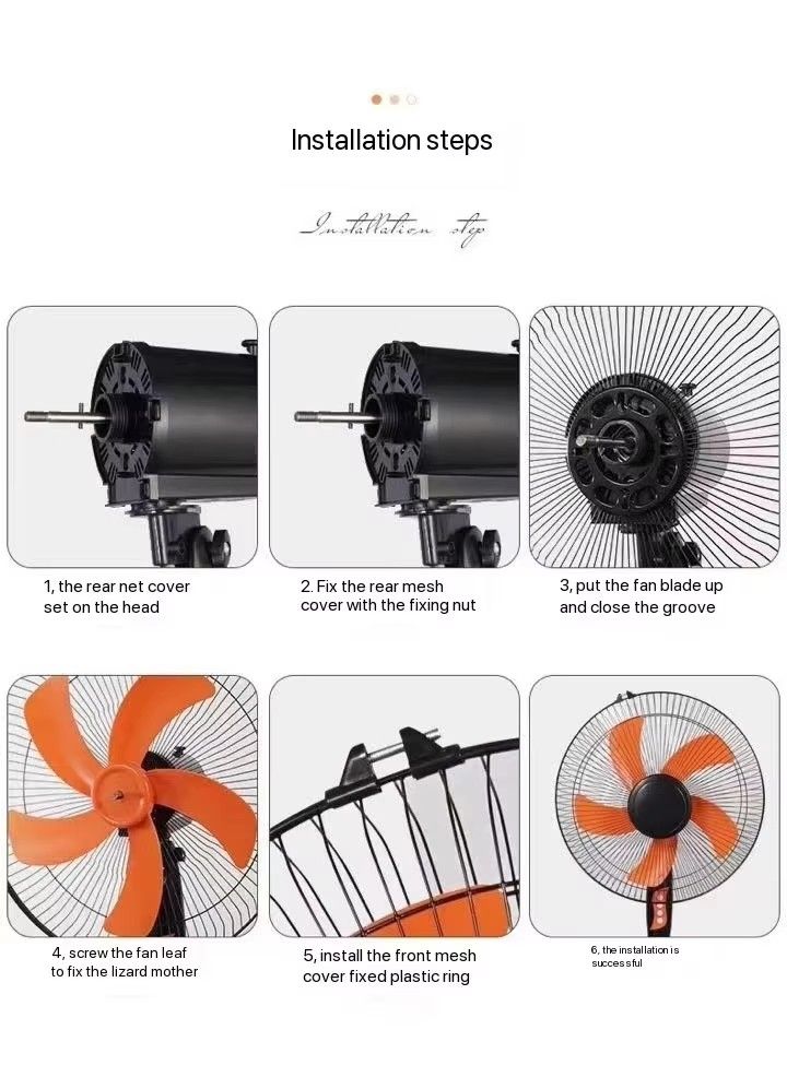 16" Household Floor Electric Standing Fan Air Circulation Fan Steering Wheelbase mechanical fan 3pin Plug 