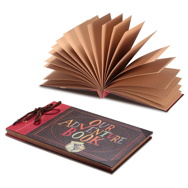 Our Adventure Book Scrapbook Handmade DIY Family Scrapbooking Album with Embossed Letter Cover Retro Photo Album