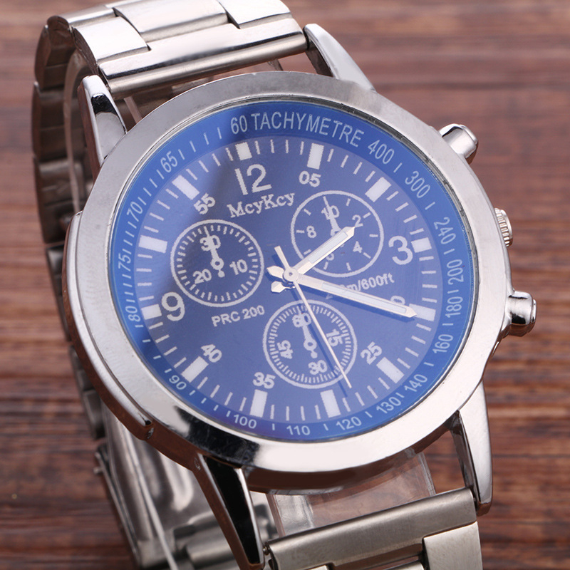 28040# Mens Watches Fashion Casual Chronograph Business Dress Quartz Stainless Steel Wrist Watch