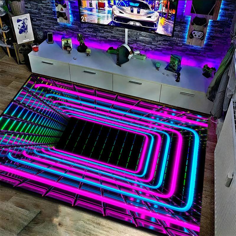 3D Visual Stereoscopic Living Room Carpet, Home Use, Esports Room, Non slip Floor Mat, Stain resistant Sofa Carpet 60*90cm,50*80cm,40*60cm