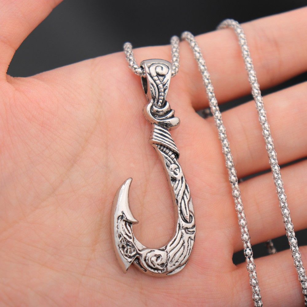 Fish Hook Pendant Necklace, Ocean Romance Fish Hook Pendant necklace