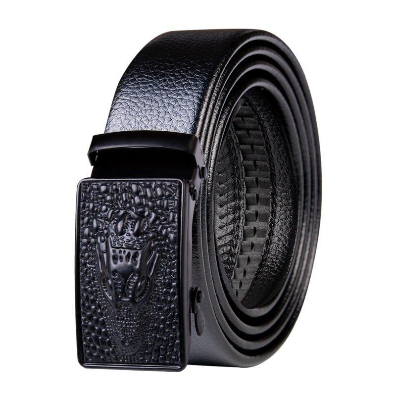 08010 New Male PU Belt Men's Automatic Buckle Leather Waist Belts