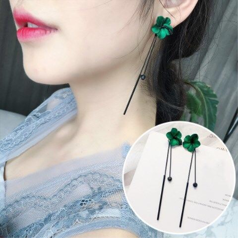 H435 Women's Floral Earrings Long Tassel Stud Earrings Jewelry Gift