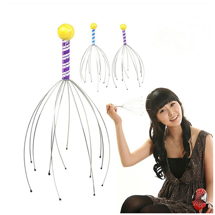 C178 1PC Octopus Head Scalp Relaxation Massage Pain Relief Body Massager Stress Release Relaxing Claw Metal Massager Device Unisex