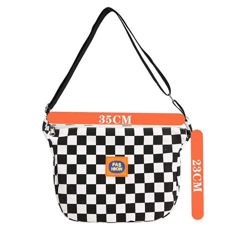 New Plaid Large Capacity Student Shoulder Bag for Class Women's Shopping Cross Body Bag
