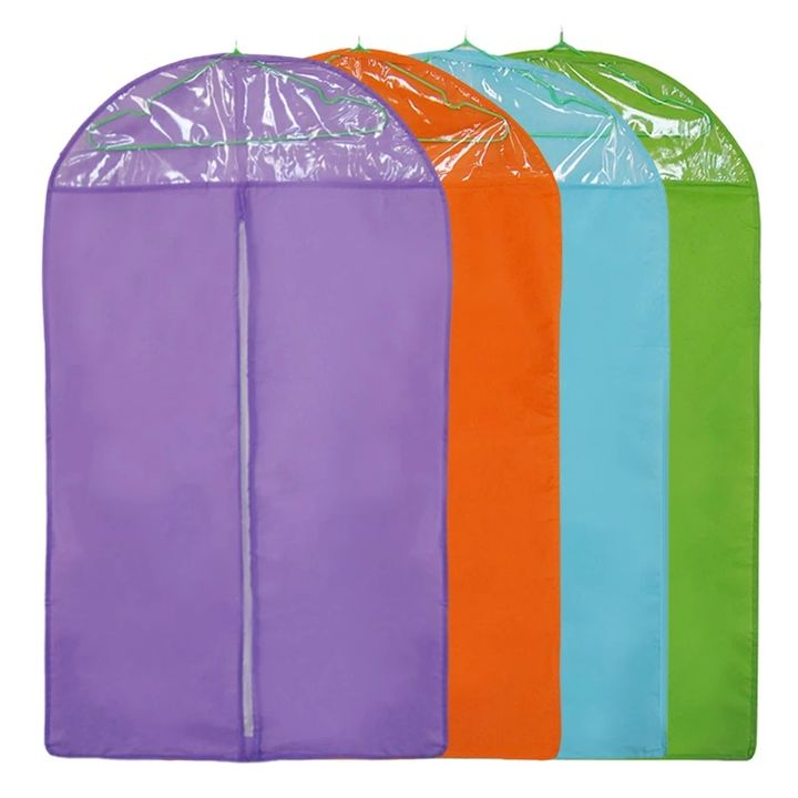 Clothes Dust Cover Non-woven fabric Case Hanging-type Coat Protect Storage Bag Organizer
