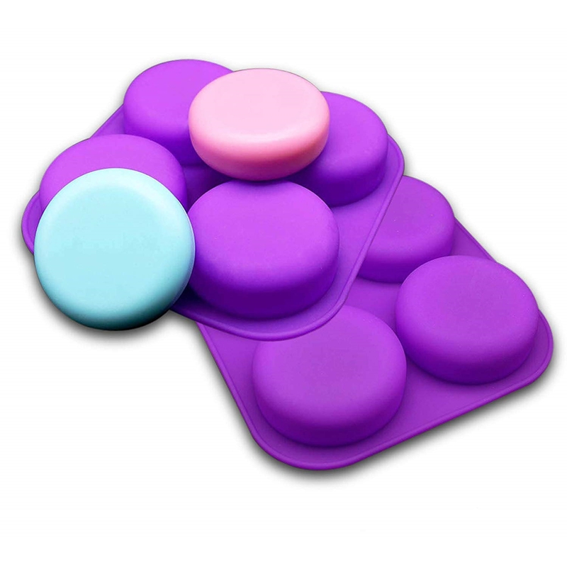 586# Glossy Silicone Molds 4 Cavity Round Shaped Mold for DIY Soap Making, Chocolate Making, Candle Making