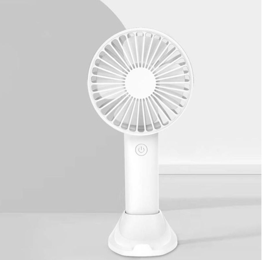 Hand Held USB Rechargeable Fan Desktop Phone Holder - White/ Green/Blue