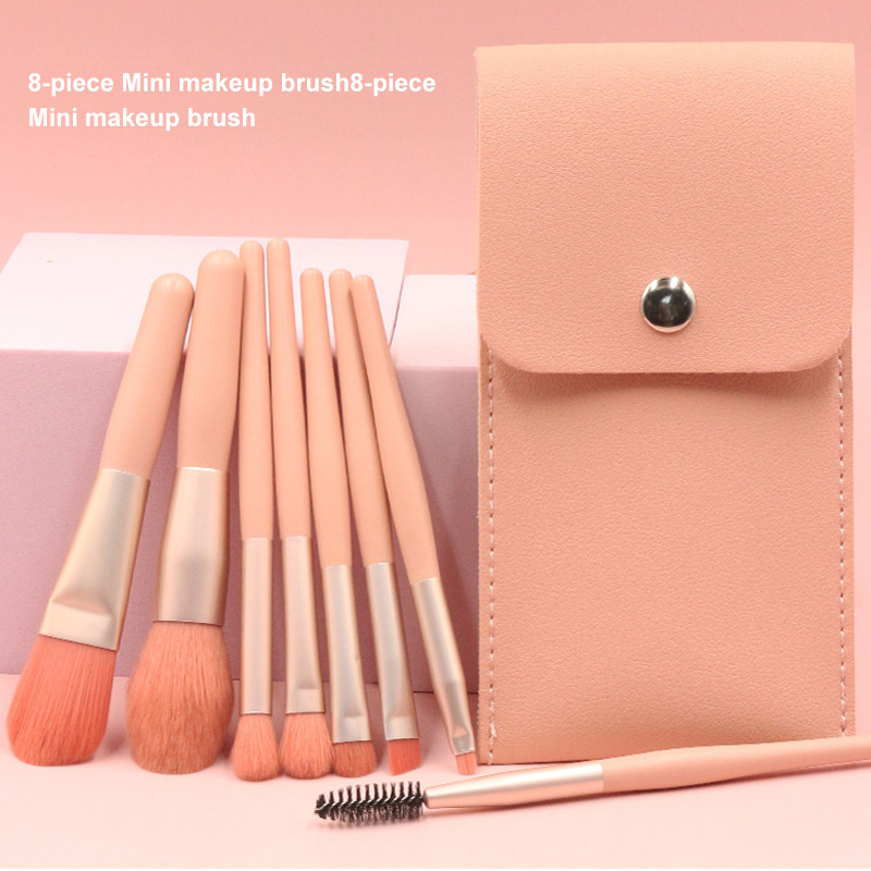 8 Pcs Mini Travel Portable Soft Makeup Brushes Set Eye Shadow Foundation Powder Eyelash Lip Concealer Blush Make Up Brush Set