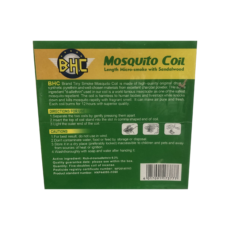 BHC Mosquito Repellent Coils with Harmless Micro-smoke Incense for Home,Camping,Outdoor;Outdoor Use(10 coils and 1 Coil Stand/Pack)