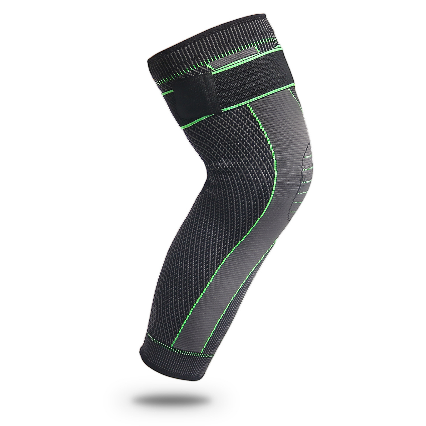 HJ028 1 Pcs Compression Knee Support Pads Orange Lengthen Stripe Sport Sleeve Protector Elastic Long Kneepad Brace Volleyball Running