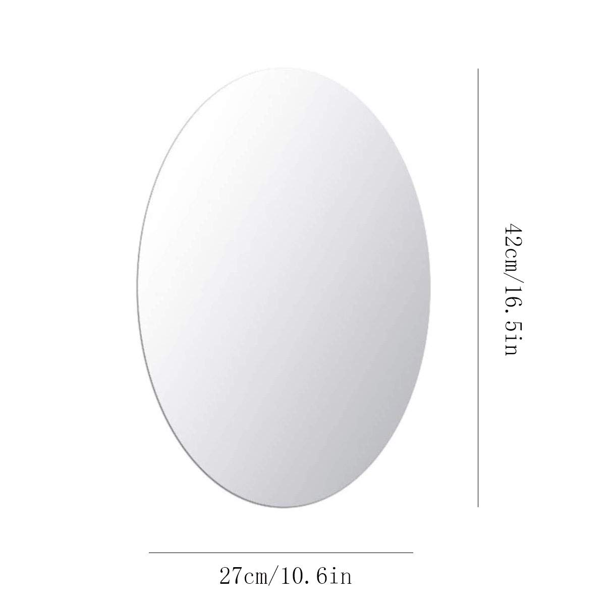 Oval Removable Acrylic Mirror Setting Wall Sticker Decal for Home Living Room Bedroom Bathroom Decor