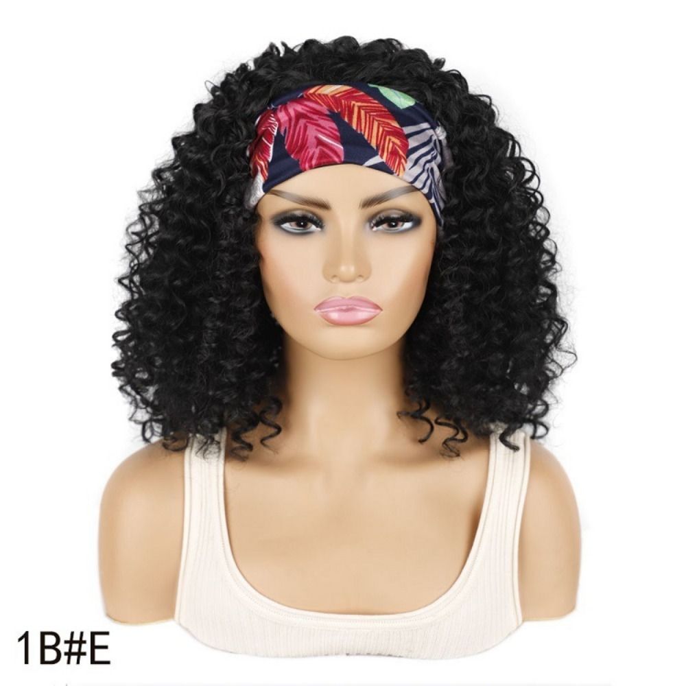TopKiss Fashionable Short Curly Wig with High Temperature Fiber, Headband and Ice Silk Hairnet for Women's Dressup Local