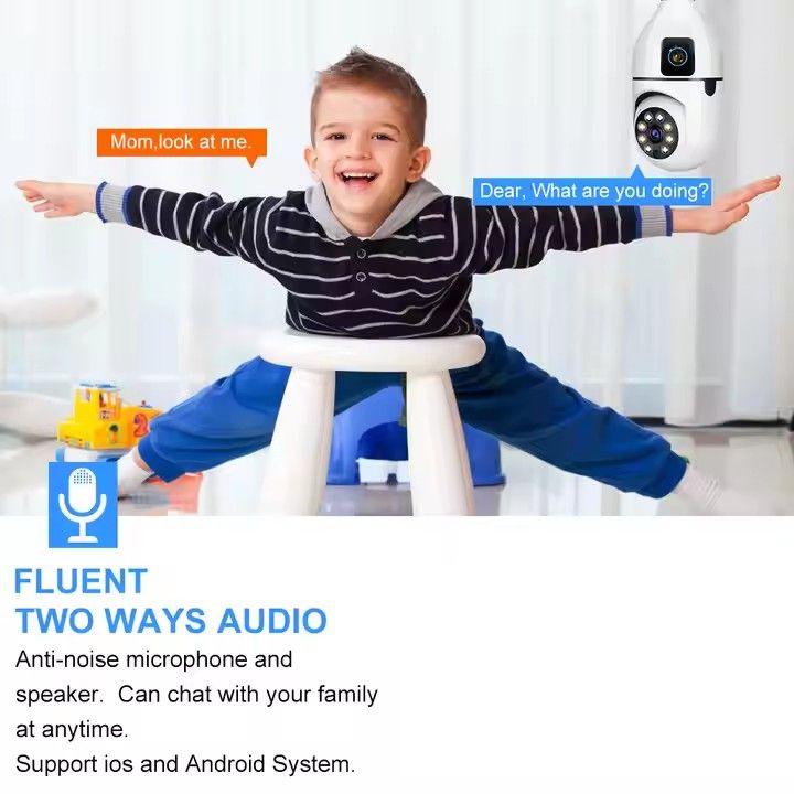 Wireless Wifi Bulb Mini Camera Full HD 1080P 360 Degree Auto Rotate ip Cam Smart Home Security Remote View Panoramic Camcorders