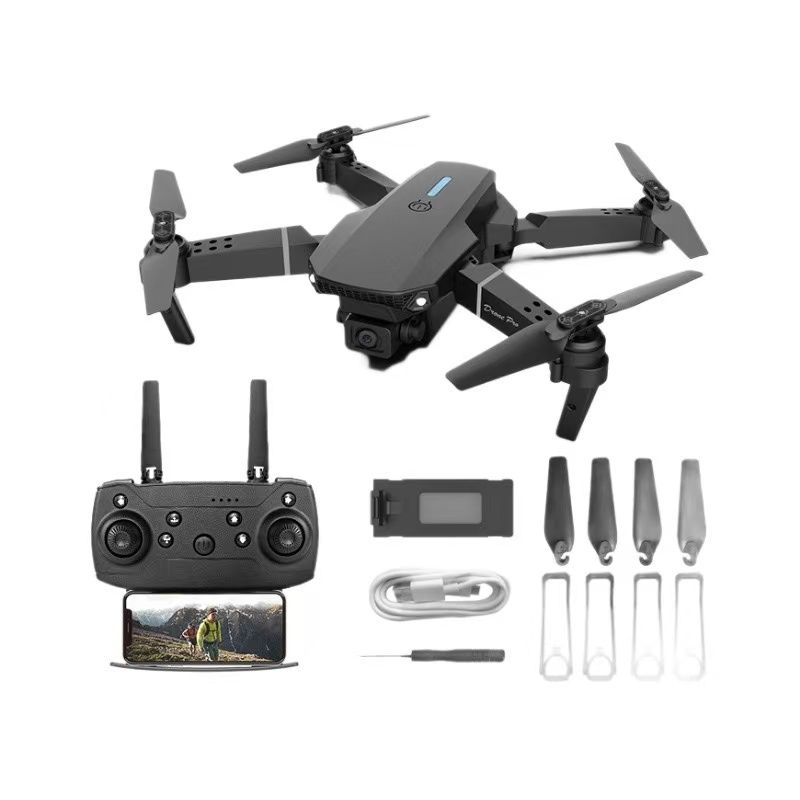 AUNONT e88 Folding HD Four-axis Remote Control Aircraft Mini Children's Drone Remote Control Selfie Drone Portable DroneSingle camera