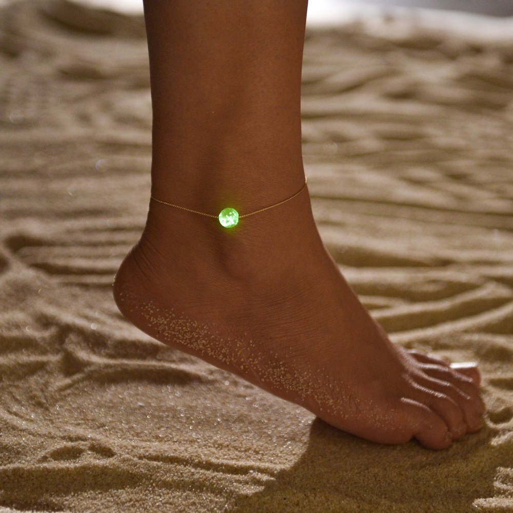 XY-3003 Women's Fashionable Simple Acrylic Luminous Bead Anklet