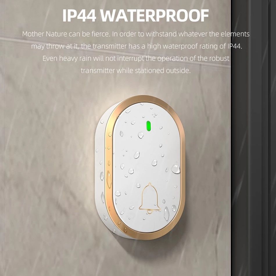 【Malaysia 3-pin Plug】Wireless Doorbell Smart Door Bell 60 Chime 110DB 300M Long Range Doorbell Waterproof Dustproof Call