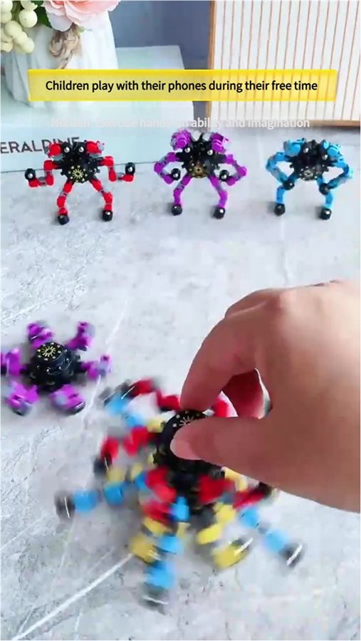 Fidget gyroscope toys luminous deformation changeable mechanical finger gyroscope decompression artifact children's spinning fun boy