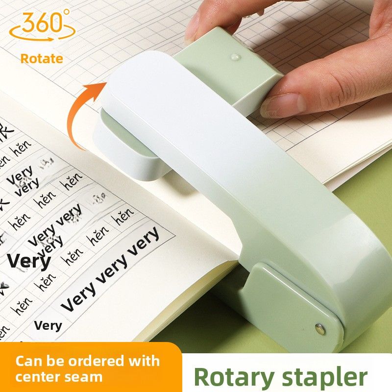 Gradient color large-sized rotary stapler, a portable and labor-saving tool for students and office use