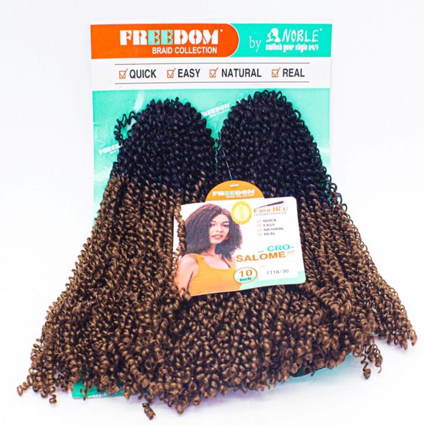 Freedom Natural black deep water wave synthetic hair bundles{10''}