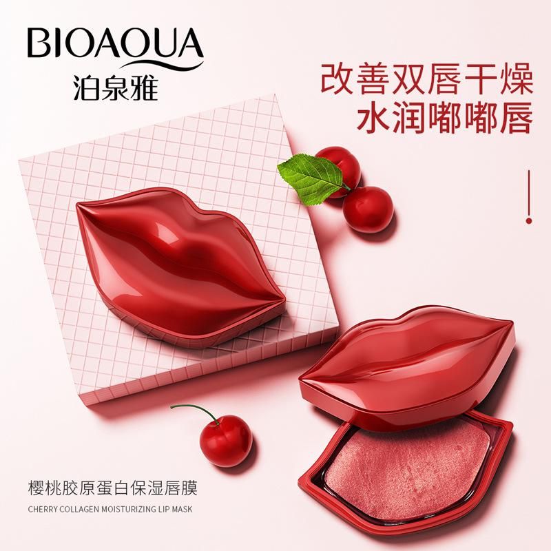 Bioaqua,Veze Cherry Collagen Lip Mask moisturizing hydrating moist improve regular water tender lip film lip masks to winter 20Pcs