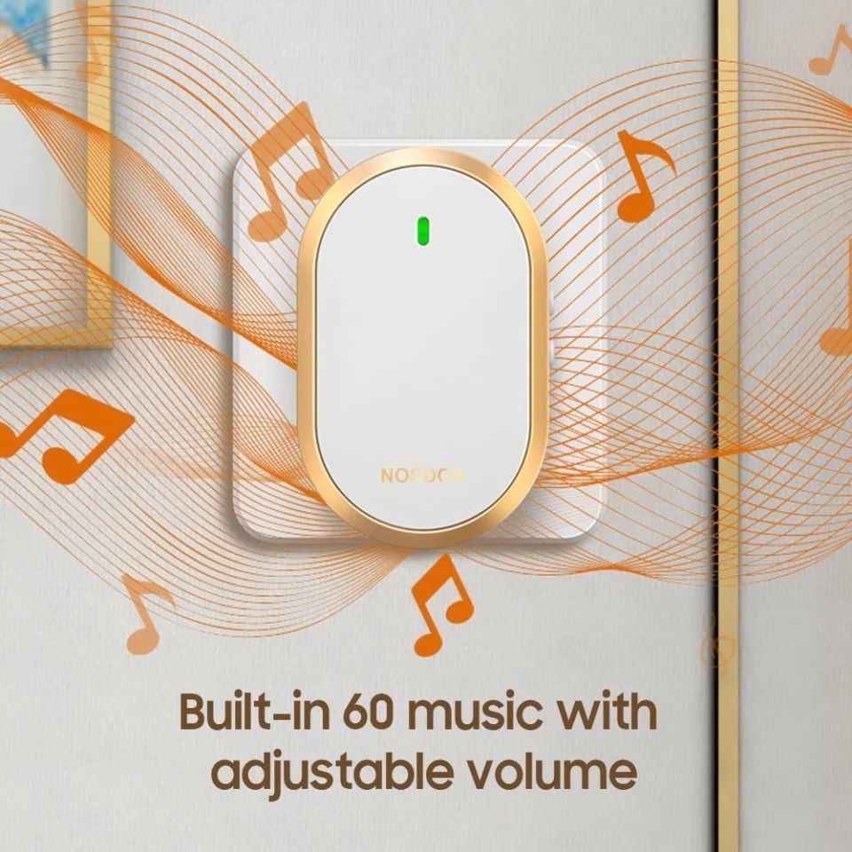 【Malaysia 3-pin Plug】Wireless Doorbell Smart Door Bell 60 Chime 110DB 300M Long Range Doorbell Waterproof Dustproof Call