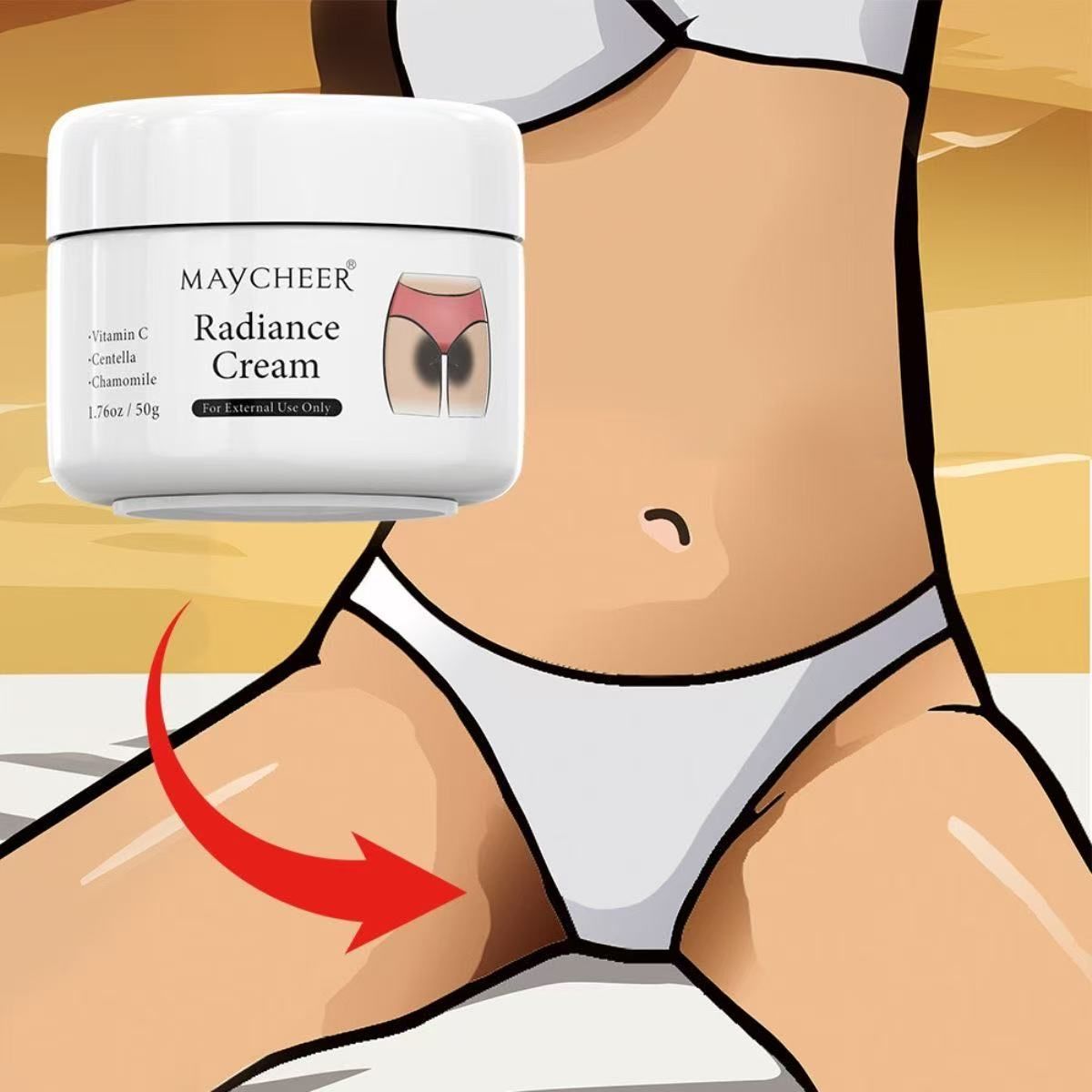 MAYCHEER Melatonin Cream Whitening and Moisturizing for Armpits, Arms, Knees, and Dry Skin