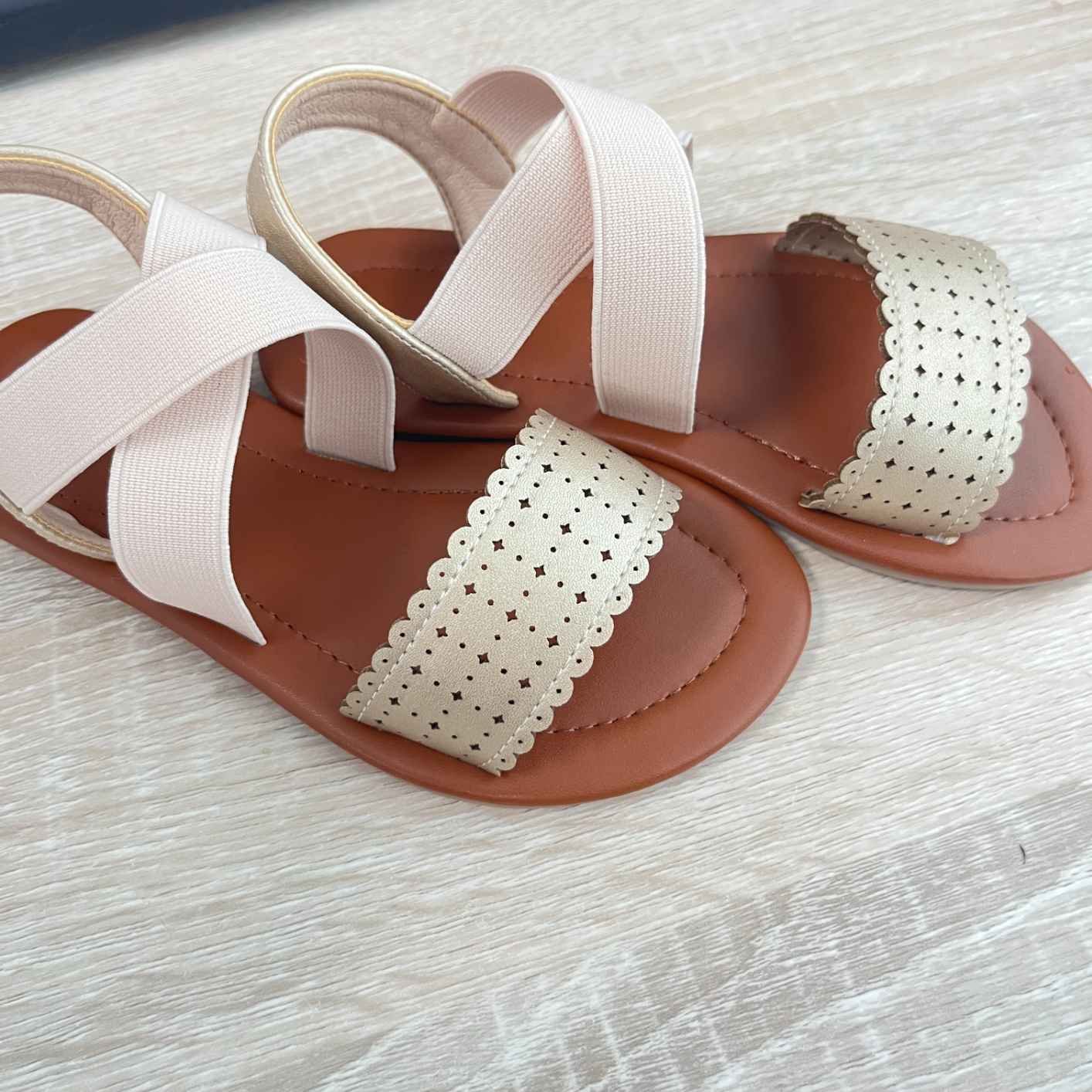 Girls Fashion Design Star Print Stretch Band Sandals
