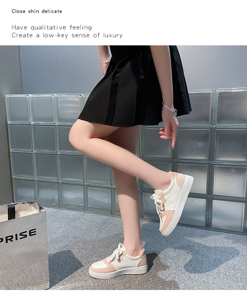 Little white shoes women 2025 spring new ins street fashion shoes shallow mouth breathable Korean version of student leisure sports shoes