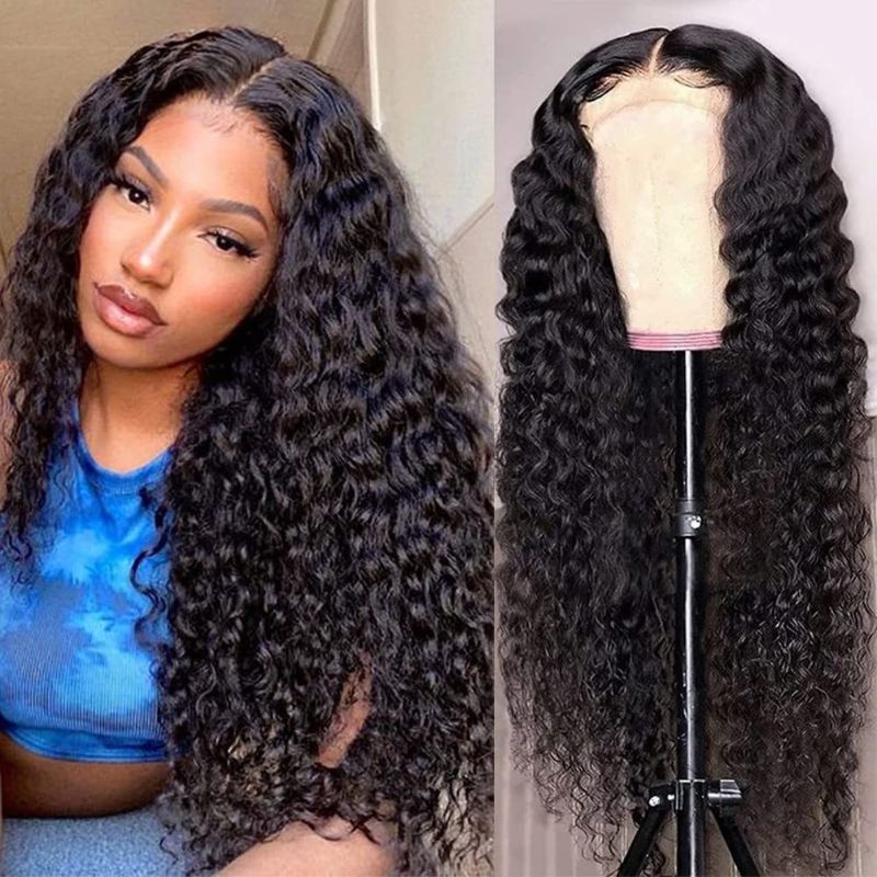 28 inches Front lace Wigs Mid length curly synthetic wig headband CRRSHOP black ,dark brown wigs beauty care hair dressing 