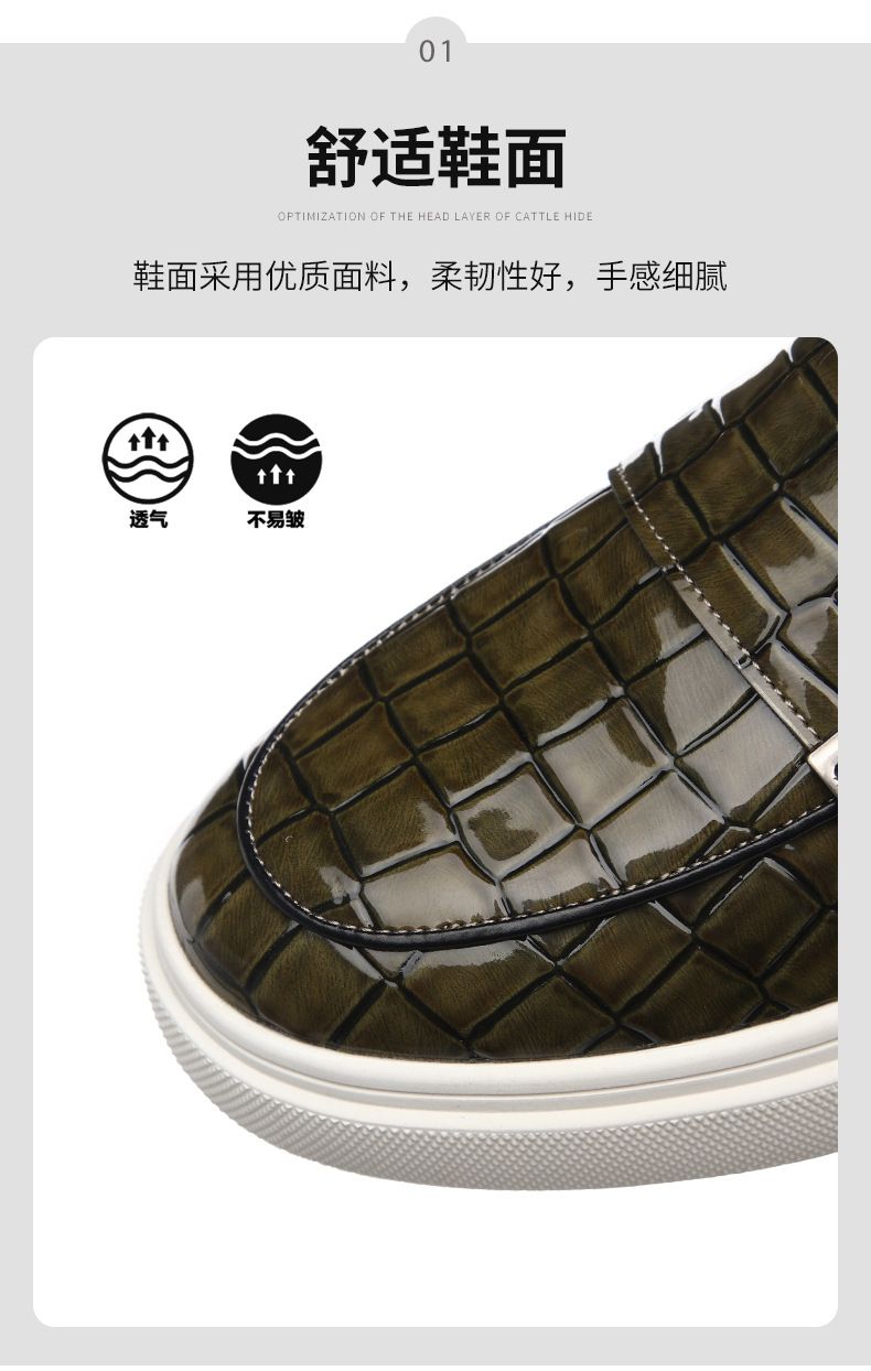 Men's summer breathable 2025 new style casual one-step loafers, men's business formal leather shoes