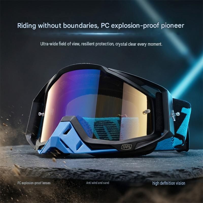Motorcycle Goggles, Off-Road Riding Protective Goggles, Downhill Cycling Glasses, Sand & Gravel Resistant with UV Protection

