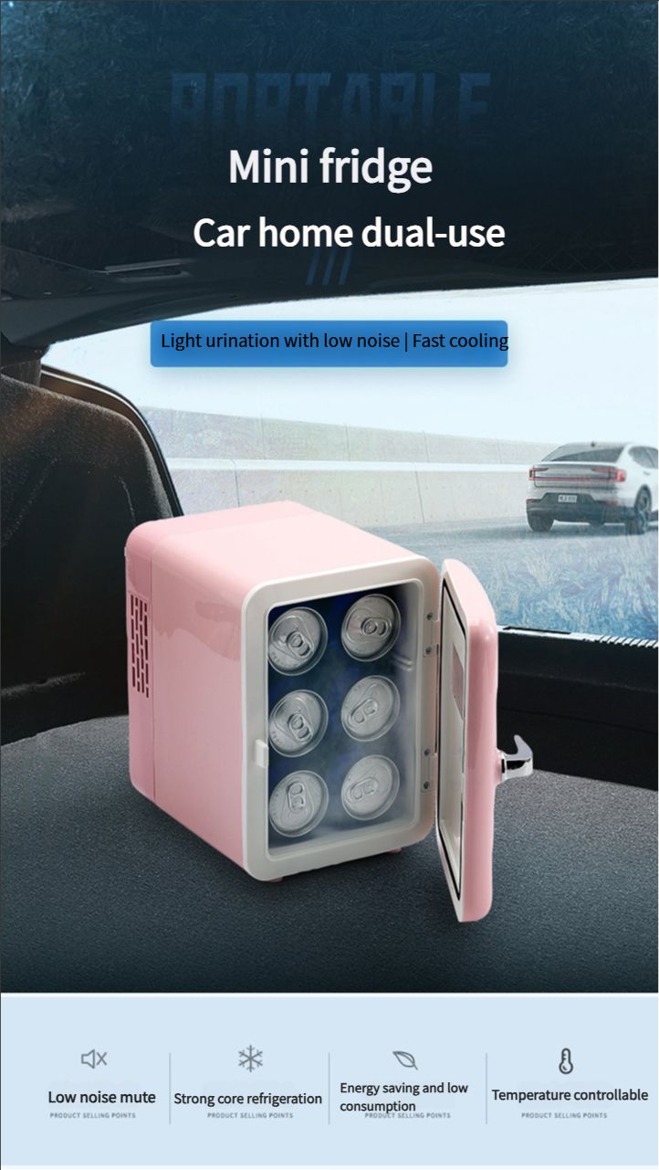 Car refrigerator, mini refrigerator, portable hot and cold dual-purpose cooler semiconductor refrigerator, suitable for skin care, beverages, food, cosmetics, home, office and car use, 110V/12V dual purpose