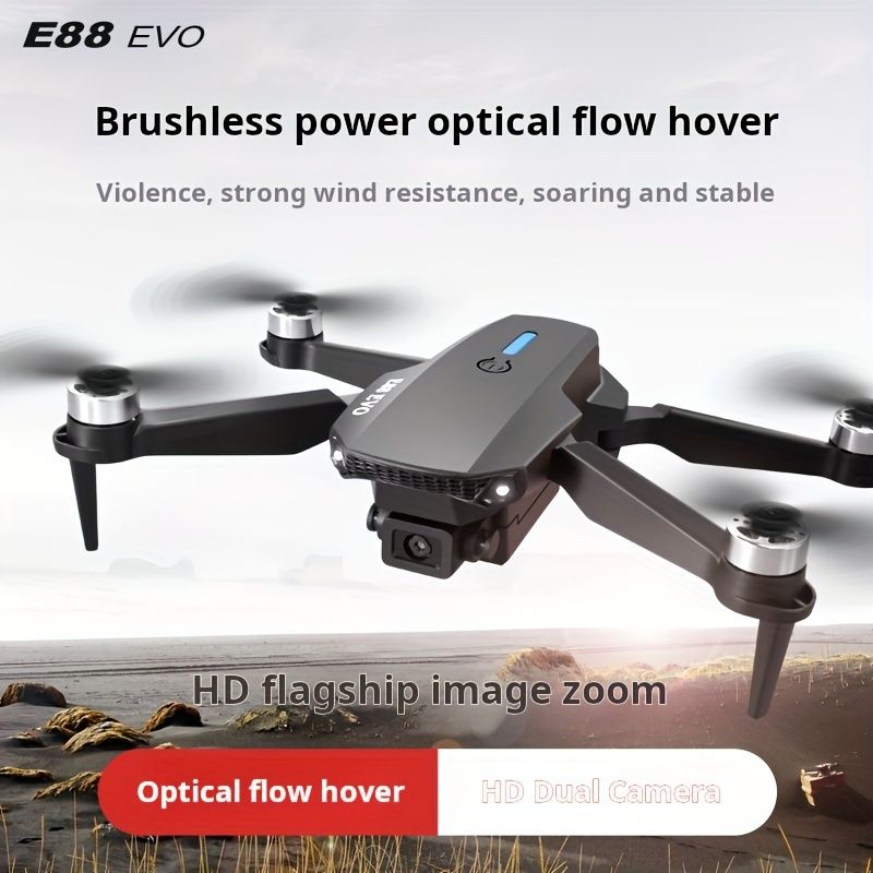 E88 UAV 4K HD Aerial Photography Obstacle Avoidance Quadcopter, Optical Flow Positioning, Long Endurance Remote Control Aircraft